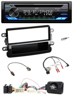 JVC Bluetooth Lenkrad USB DAB CD Autoradio für Dacia ab 2012 piano schwarz - Bild 1 von 4