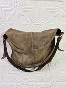 BORN Distressed Brown Leather Bag Handbag Purse Tote - Picture 1 of 21