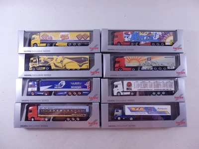 »KONVOLUT HERPA EXCLUSIVE H0 1:87 · 8X VERSCHIEDENE SATTELZUGMASCHINEN · OVP  - Bild 1 von 4