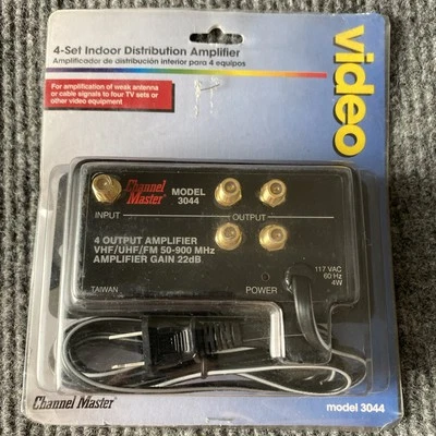 Channel Master 4 Set Indoor Distribution Amplifier Radio Shack Model 3044 1990s - Image 1 of 4