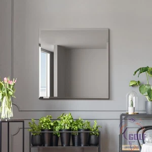 Large New Square All Glass Modern Bevelled Wall Mirror 27" X 27" (70x70cm) - Picture 1 of 7