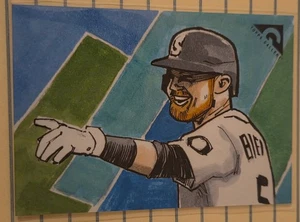 2021 Topps Gallery 1/1 Jake Bauers Artist Original Sketch Matt Stewart SSP RARE - Picture 1 of 5