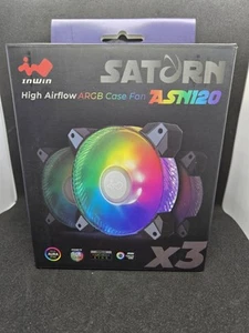 Saturn 120MM Addressable RGB Triple Fan Kit with Controller - Silent Cooling - Afbeelding 1 van 2