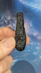 Large Tektite Meteorite Teardrop Supplied in Box with Information 55x18mm - Foto 1 di 2