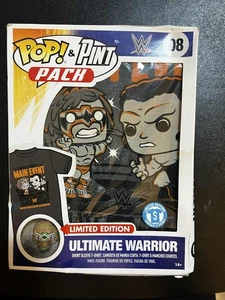 Funko Pop & Pint Pack WWE Ultimate Warrior 08 Small T-Shirt Andre The Giant New - Picture 1 of 2