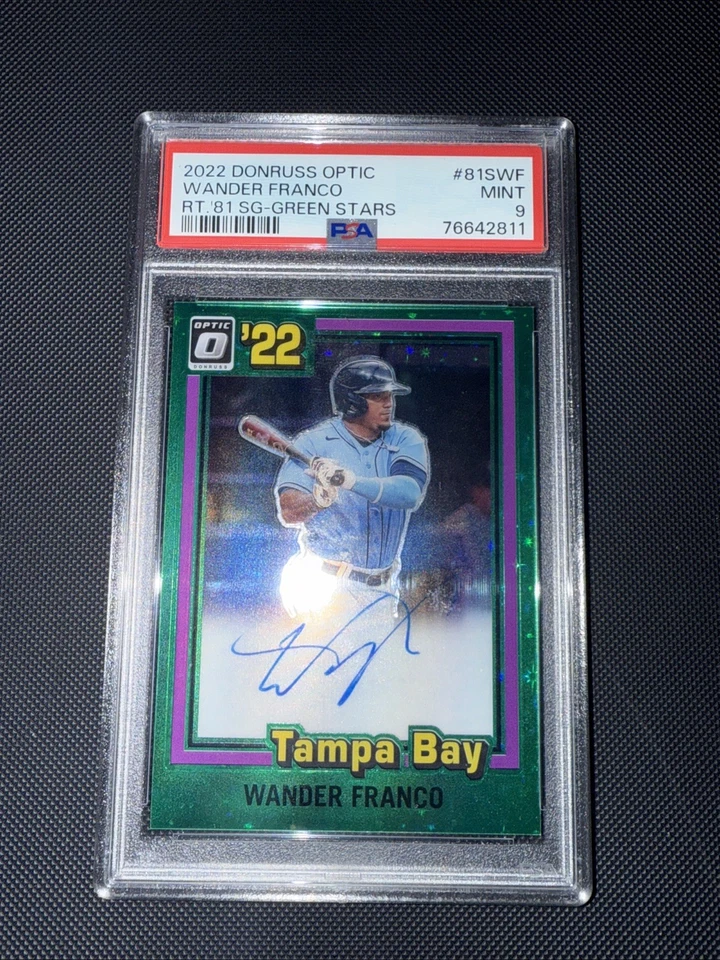 2022 Donruss Optic WANDER FRANCO Retro 81' Signature Green Stars /25 Auto PSA 9 - Image 1 of 2