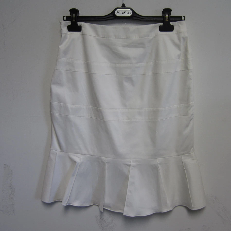 FALDA SALVATORE FERRAGAMO BLANCA ALGODÓN CON VOLANTES TALLA 8 Foto 1 de 3