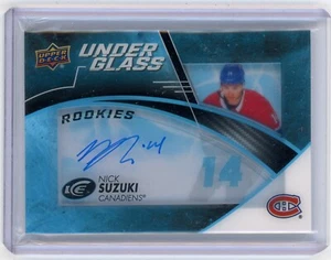 NICK SUZUKI 2019-20 UD EISHOCKEY "UNDER GLASS" Autogramm ROOKIE AUTO CARD - Bild 1 von 2