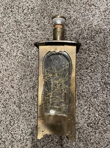 Vintage Brass Liquor Bottle Decanter Wind-Up Music Box Lantern  - Picture 1 of 5