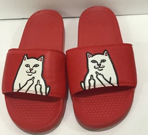 RIPNDIP Lord Nermal Slides (Red, Size 8) Slip On Sandals - Picture 1 of 12