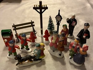 Vtg Lemax Christmas Village Accessories Figures Hydrant Bench Mailbox Lot 15 - Picture 1 of 10
