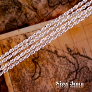 2m 925 Sterlingsilber Farbe Beschichtet Seil Kette für Schmuckherstellung 025 - Picture 1 of 4