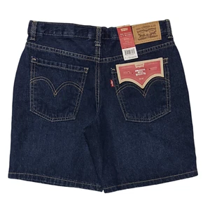 Levi's Jean Shorts Girls Size 12 Blue Denim Girlfriend Midi Dark Wash NWT $38 - Picture 1 of 10