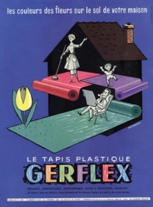 GERFLEX KUNSTSTOFFTEPPICH Original Reklame geflochten FIX-MASSEAU 50er Jahre 27x35cm - Bild 1 von 1