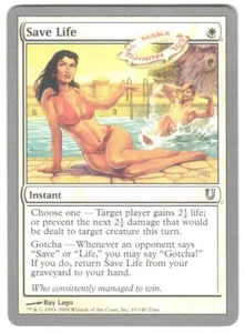Magic_the_gathering Unhinged Save Life #19 2004,MTG,LP Uncommon - Picture 1 of 2
