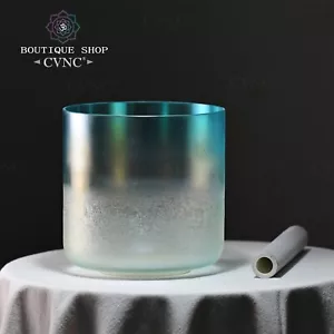 CVNC 432Hz 6" G Blue Ice Flower Clear Crystal Singing Bowl Sound Healing Bath - Picture 1 of 7