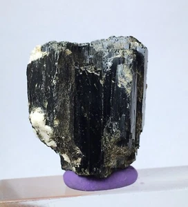Aegirine crystal with albite and riebeckite needles on the top of crystal - Picture 1 of 14