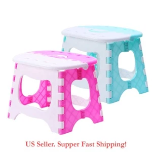 DH Klappbarer Stufenhocker stabiler Kunststoff langlebiger einfach klappbarer Hocker - rosa & blau - Bild 1 von 13