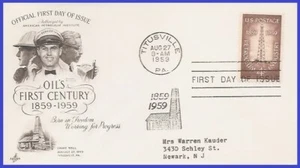 USA4 #1134 ADDR ARTCRAFT FDC   Petroleum Industry - Picture 1 of 1