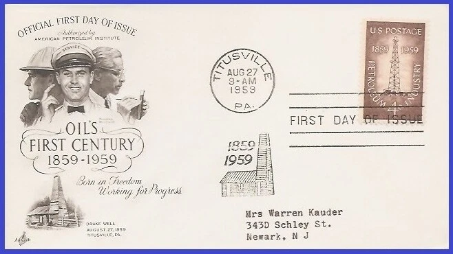 USA4 #1134 ADDR ARTCRAFT FDC   Petroleum Industry - Image 1 of 1