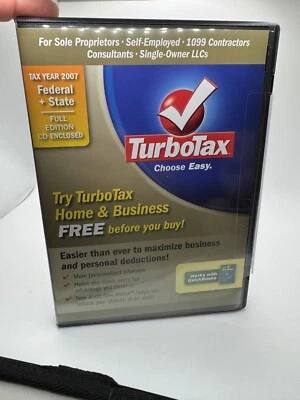 Turbo Tax 2007 Federal + State Full Edition CD Home & Business NEW - Image 1 of 4