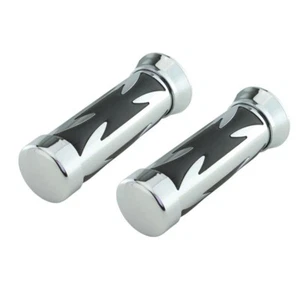 GENUINE OG LOWRIDER 135MM LONG IRON CROSS ALLOY GRIPS BLACK/CHROME - Picture 1 of 1