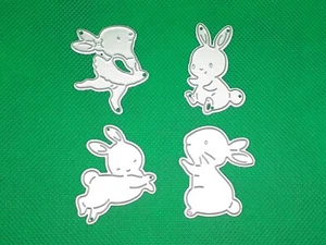 Plantilla en relieve conejos juego de 4 plantillas de troquelado conejos troquelado plantilla Pascua - Imagen 1 de 3