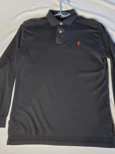 POLO By Ralph Lauren Mens Medium Black Longsleeve Collar 22"Wx28"L - Picture 1 of 12