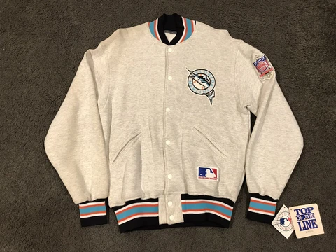 NEW Vintage Florida Marlins Button Jacket by Felco Varsity M/L Miami Top of Line Cover