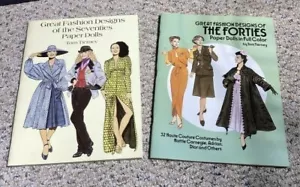 GROSSE MODEN DER VIERZIGER UND SIEBZIGER PAPIERPUPPEN BUCH 2ER-SET - Bild 1 von 5