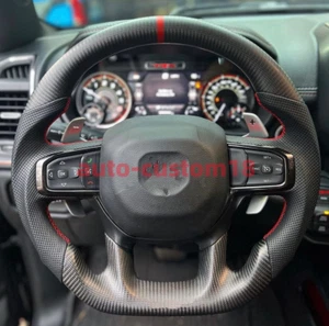 Matte Carbon Fiber Steering Wheel For ram1500 2019 2020 2021 2022 2023 2024 2025 - Picture 1 of 1