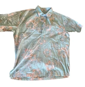COOKE STREET HONOLULU Aloha Hawaiihemd Herren L Large Reverse türkis blau Knopf - Bild 1 von 5