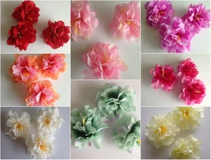 3 Artificial Simulation Fabric Peony Flower Head 8 cm - Picture 1 of 10