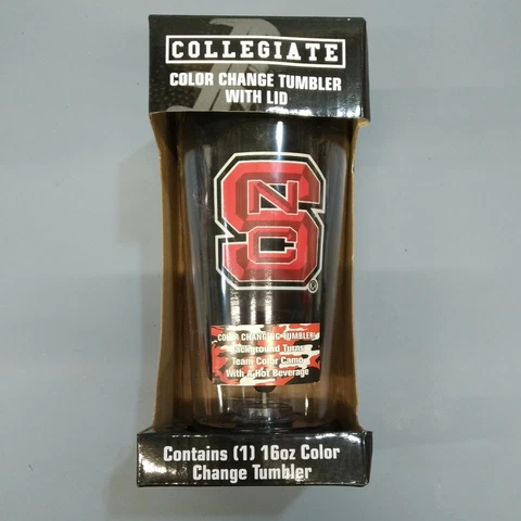 Collegiate Color Change 16 oz Tumbler with Lid-NC State Cover