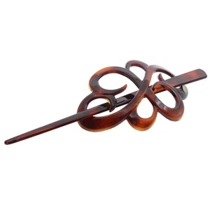 Parcelona Made in France Tortoise Shell Hair Slide Pin - Strong Hold Bun Holder - Picture 1 of 8