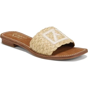 Franco Sarto Women Tina Slide Sandals Size US 7M Natural Beige Raffia - Picture 1 of 5