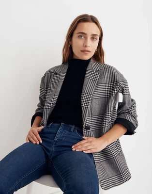 MADEWELL J.Crew NWT $198 Oversized Dorset Blazer Jacket Top Adkins Plaid Size XL - Image 1 of 4