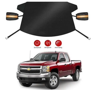 Protector antiescarcha de 4 capas para nieve para Chevy Silverado con cubierta de espejo lateral Foto 1 de 4