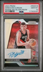 2024‑25 Panini Prizm Donovan Clingan RC Silver Rookie Signatures #RSI‑DCB PSA 10 - Picture 1 of 2