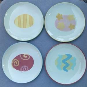 ETIQUETA 4 Huevo de Pascua Multicolor Cerámica Aperitivo Ensalada Almuerzo 7 3/4" Platos - Imagen 1 de 12