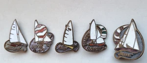Juego de 5 insignias de latón soviéticas rusas de la URSS de vela deportiva - Imagen 1 de 8