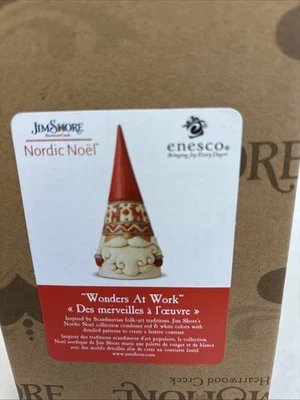 Enesco Jim Shore Heartwood Creek Nordic Noel Reindeer Hat Gnome Wonders at Work