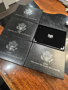 LOT OF FIVE SILVER PROOF SETS 1992, 1993, 1996, 1997, 1998 - Picture 1 of 5
