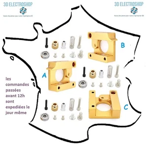 kit upgrade bloc extrudeur mk8 mk9 alu pour filament de 1.75mm imprimante 3D - Imagen 1 de 3