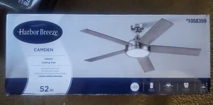 Harbor Breeze Camden 52" Brushed Nickel Ceiling Fan, OPEN BOX - Picture 1 of 3