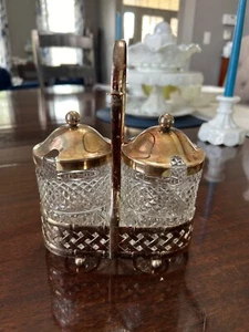 Set condimento tè e zucchero vintage International Silver Co. England doppio miele - Foto 1 di 7