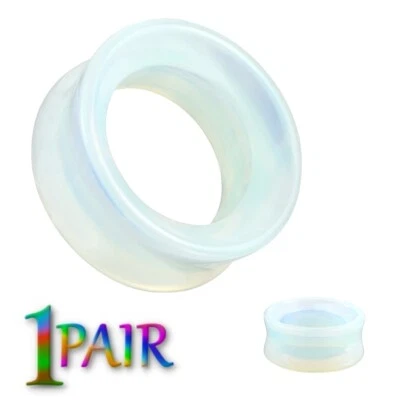 Par de TÚNELES DE PIEDRA OPALITA de 8 g-25 mm Medidores de llamarada dobles Tapones Oreja 1448 Foto 1 de 2