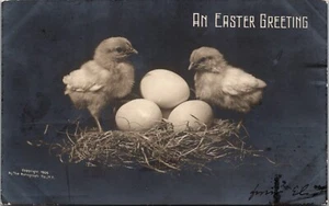 An Easter Greeting Chicks and Eggs Postcard - Picture 1 of 2