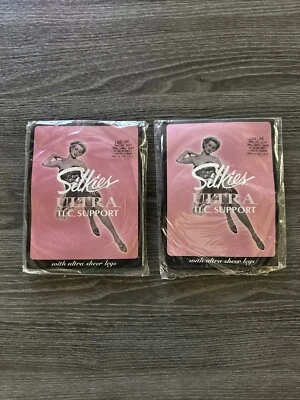 Silkies Ultra TLC Support Pantyhose Small 100106 Off-Black 2 Pair Brand New - Image 1 of 3