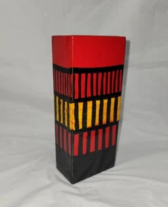 Raymor Bitossi Keramik Vase rechteckig rot gelb schwarze Streifen 8 Zoll #5603 - Bild 1 von 24